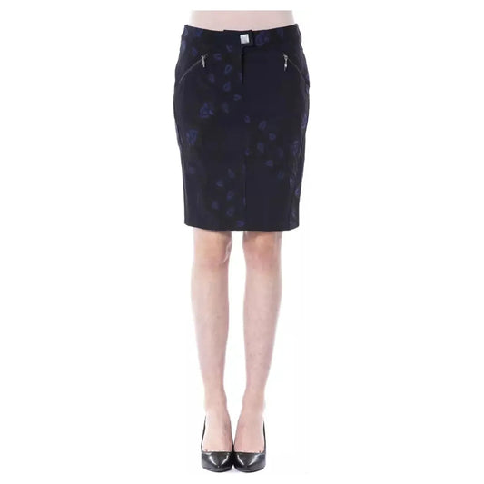 BYBLOS Chic Black Tulip Short Skirt WOMAN SKIRTS black-cotton-skirt-1