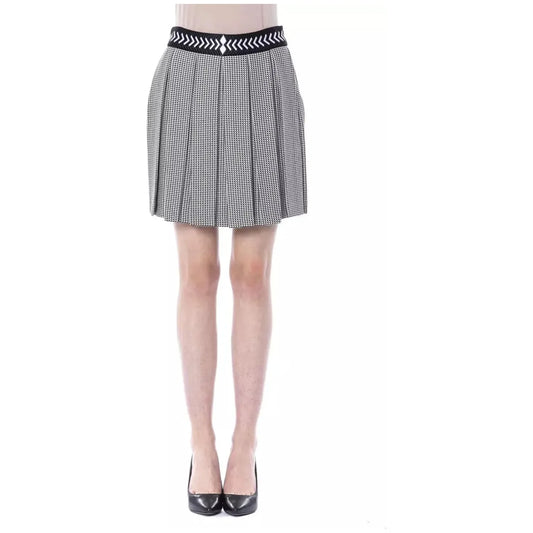 BYBLOS Chic Monochrome Tulip Skirt black-white-viscose-skirt-1