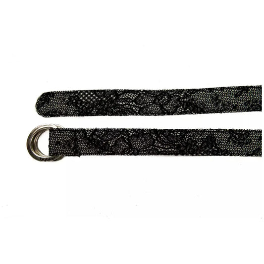 BYBLOS Elegant Black Textured Weave Leather Belt black-wool-belt