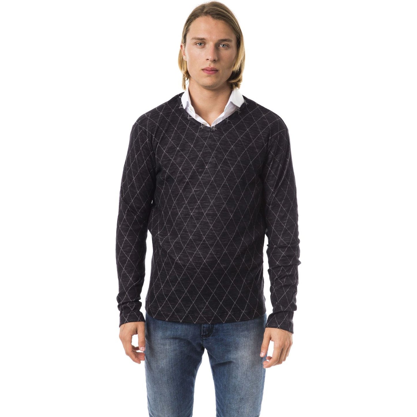 BYBLOS Elegant V-Neck Patterned Sweater black-cotton-sweater stock_product_image_17733_753324747-45-scaled-9654d00d-050.jpg