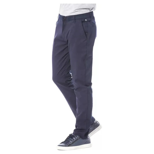 Verri Elegant Blue Classic Trousers blue-polyester-jeans-pant-2