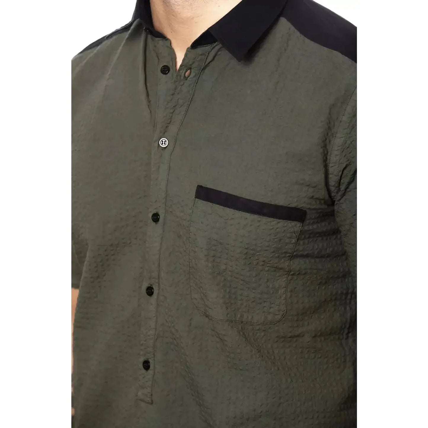 Verri Verri Army Regular Fit Cotton Blend Shirt army-cotton-shirt
