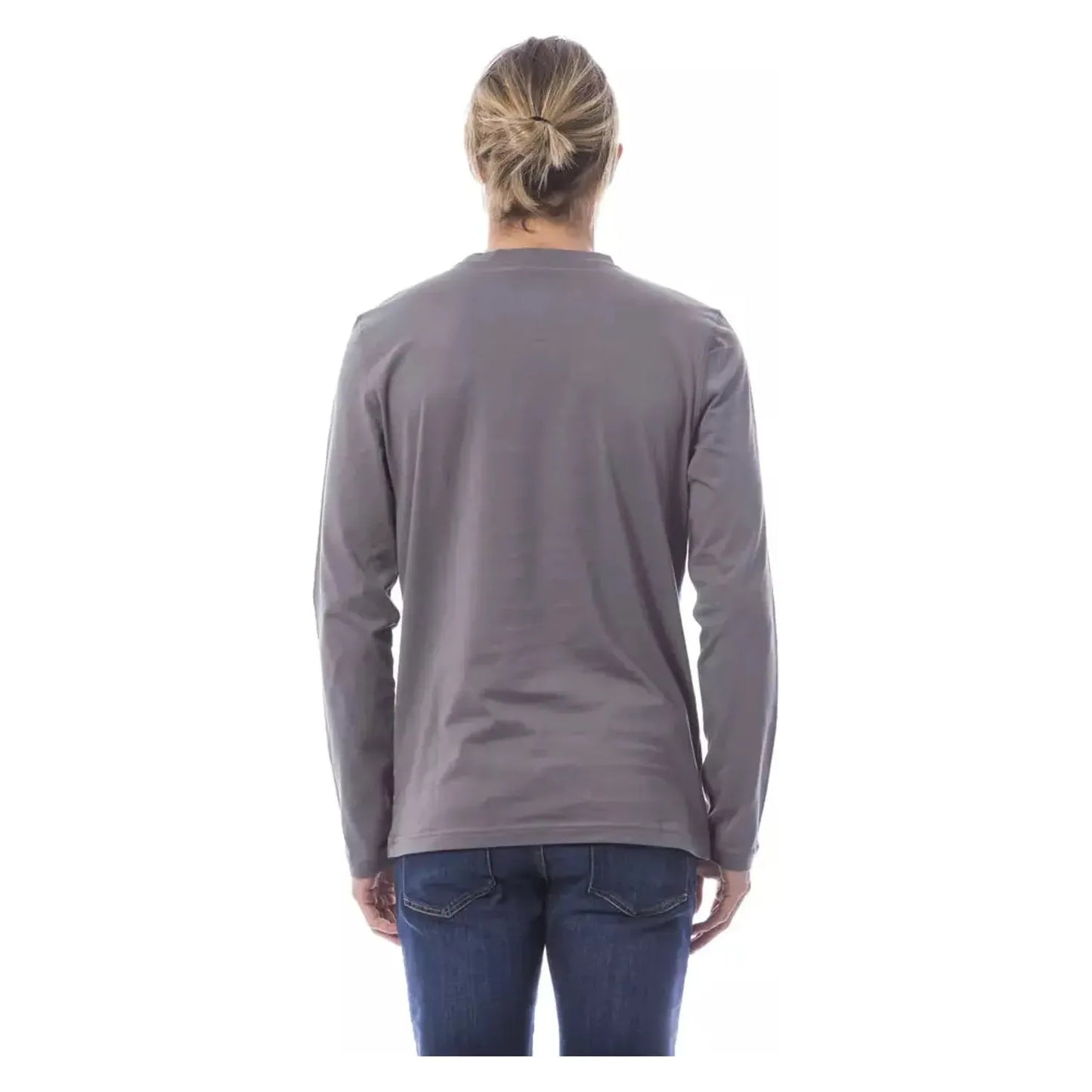 Verri Elegant Long Sleeve Gray T-Shirt vgrigiochiaro-t-shirt