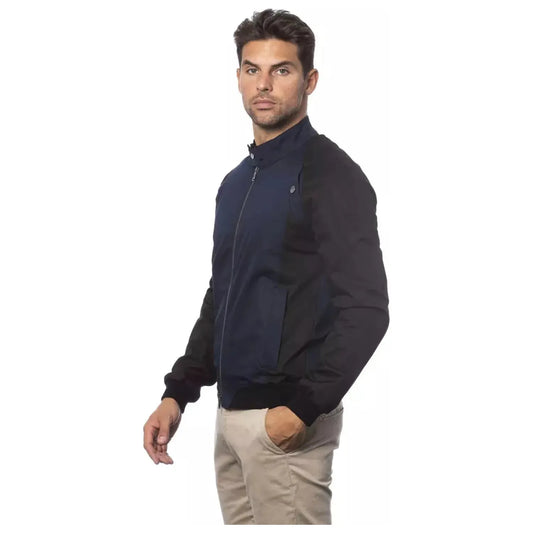 Verri Sleek Blue Bomber Jacket - Men's Couture Coats & Jackets blu-jacket-1
