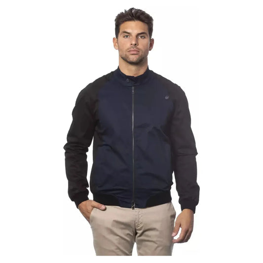 Verri Sleek Blue Bomber Jacket - Men's Couture Coats & Jackets blu-jacket-1