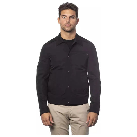 Verri Sleek Black Cotton Blend Bomber Jacket Coats & Jackets nero-jacket