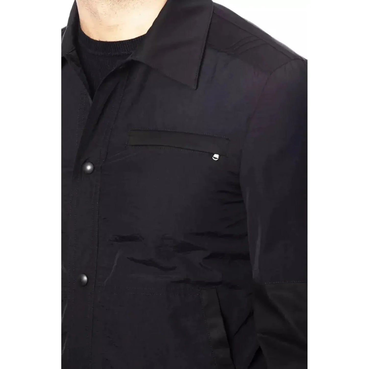 Verri Sleek Black Cotton Blend Bomber Jacket Coats & Jackets nero-jacket
