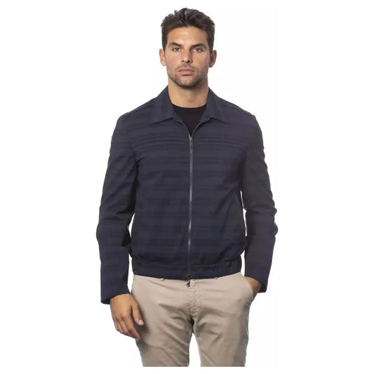 Verri Elegant Blue Wool Bomber Jacket Coats & Jackets blu-jacket-2