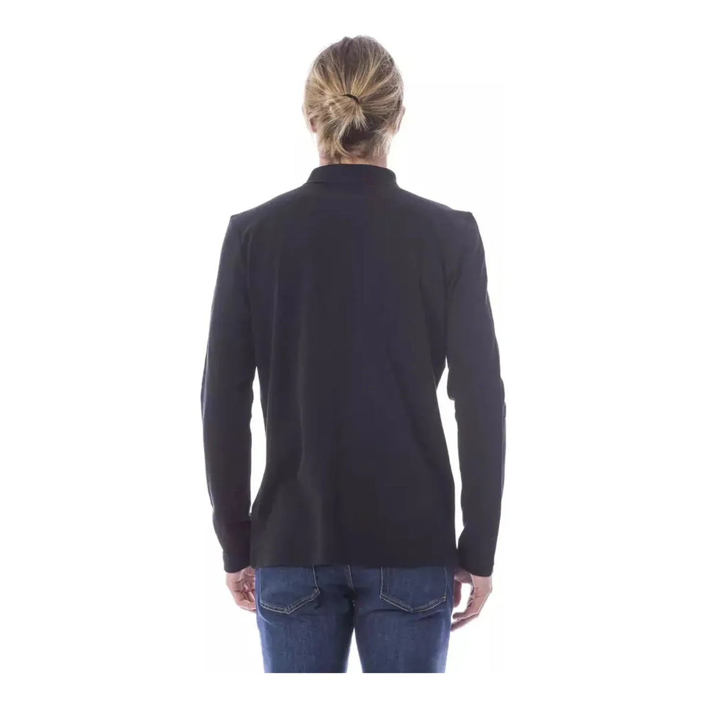 Verri Elegant Embroidered Long Sleeve Polo Shirt vnero-t-shirt-1
