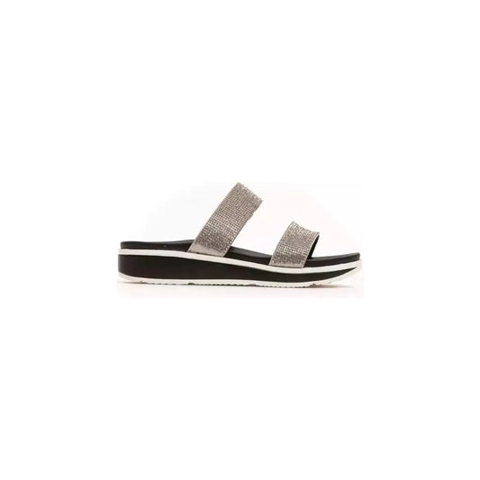 Péché Originel Elegant Strappy Rhinestone-Embellished Sandals silver-textile-sandal