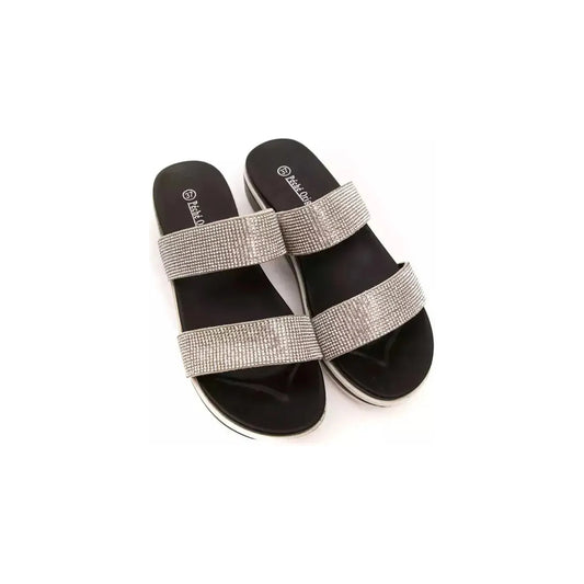 Péché Originel Elegant Strappy Rhinestone-Embellished Sandals silver-textile-sandal