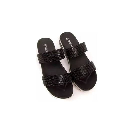 Péché Originel Chic Rhinestone Twin-Strap Low Sandals black-polyurethane-sandal stock_product_image_18723_1325537185-16-19a98895-066.webp