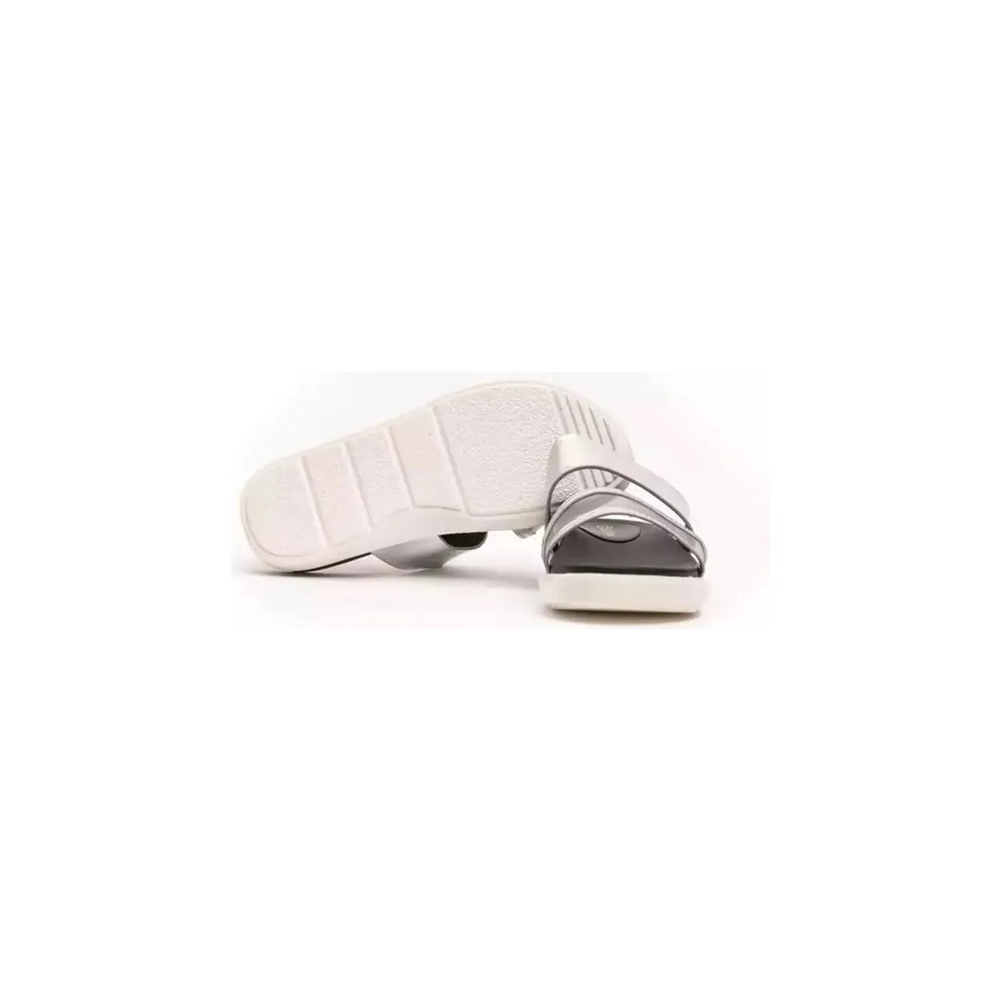 Péché Originel Chic Rhinestone Embellished Dual-Strap Sandals silver-polyurethane-sandal