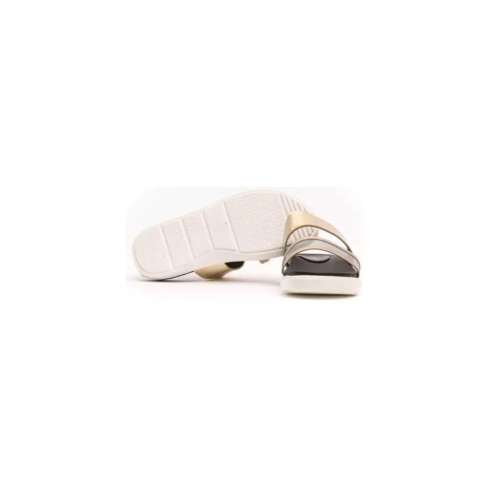 Péché Originel Elegant Gold Strappy Low Heel Sandals gold-polyethylene-lining-material-sandal
