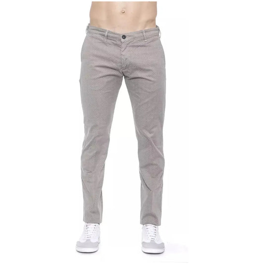 Armata Di Mare Beige Cotton Trousers with Chic Micro-Pattern Jeans & Pants beige-jeans-pant