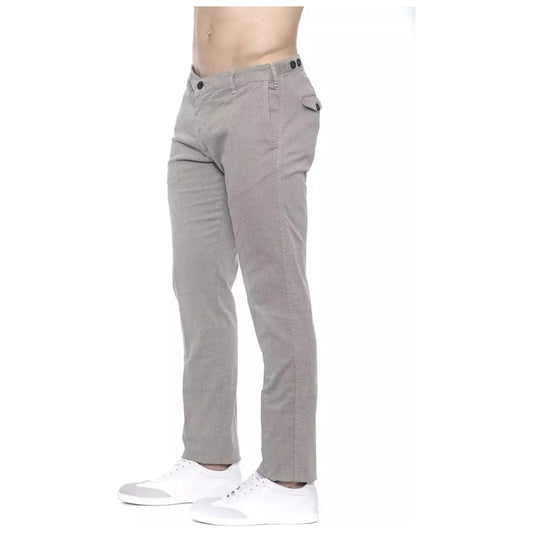 Armata Di Mare Beige Cotton Trousers with Chic Micro-Pattern Jeans & Pants beige-jeans-pant