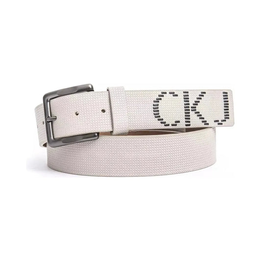 Calvin Klein Jeans Elevate Your Style with Beige Leather Belt beige-leather-belt