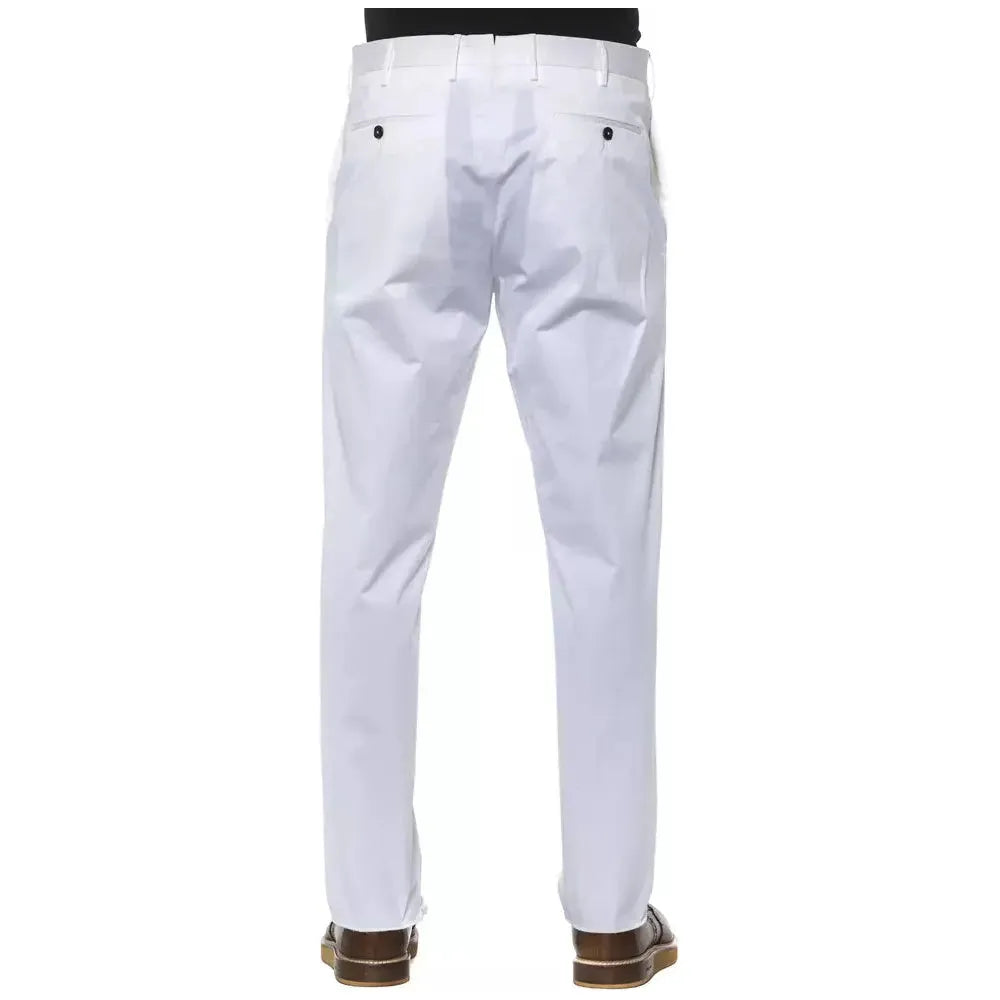 PT Torino Chic White Cotton Blend Trousers for Men white-cotton-jeans-pant-1