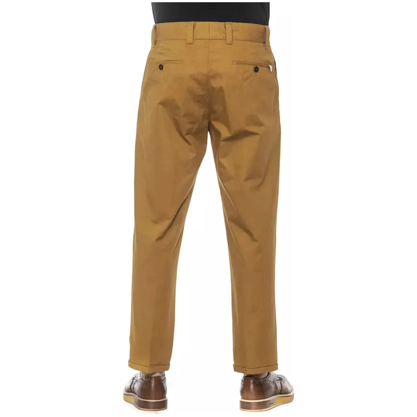 PT Torino Elegant Cotton Pleated Men's Trousers brown-cotton-jeans-pant-5