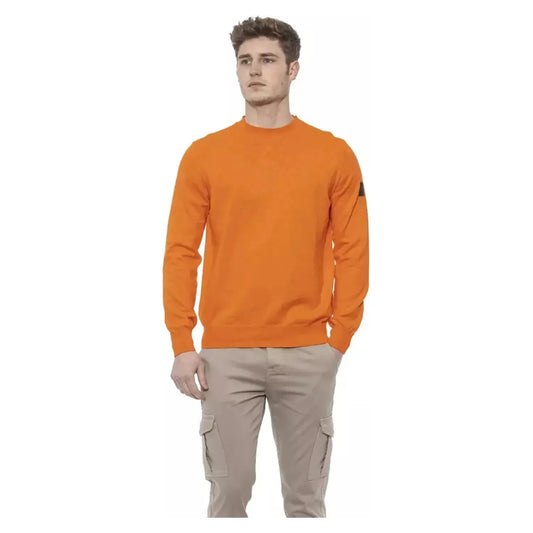 Conte of Florence Elegant Crewneck Cotton Sweater in Orange orange-sweater