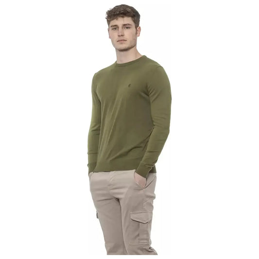 Conte of Florence Emerald Crewneck Cotton Sweater for Men olivegreen-sweater-1