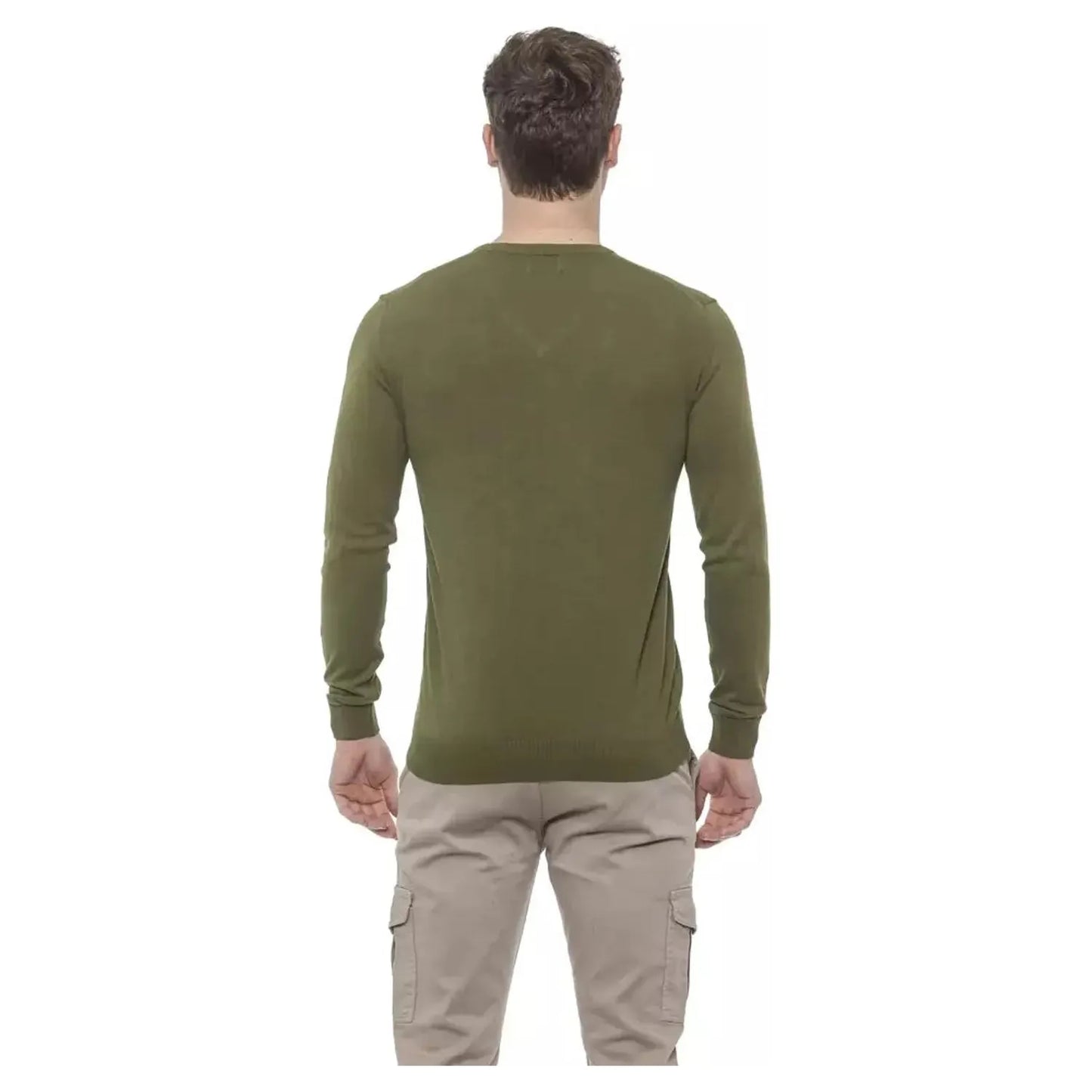 Conte of Florence Elegant V-Neck Green Cotton Sweater olivegreen-sweater stock_product_image_20336_581057708-16-c7fca7e4-d00.webp
