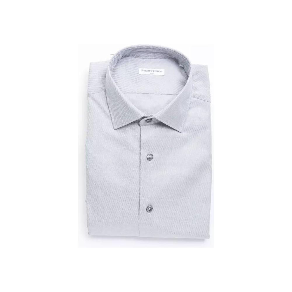Robert Friedman Chic Beige Medium Slim Collar Shirt beige-cotton-shirt-4