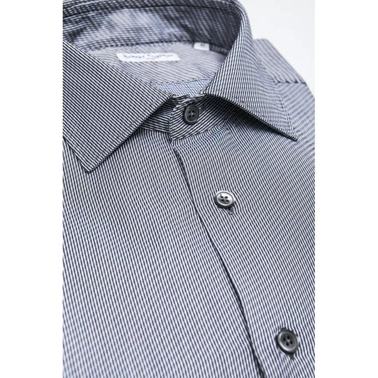Robert Friedman Sleek Medium Slim Collar Cotton Shirt blue-cotton-shirt-20