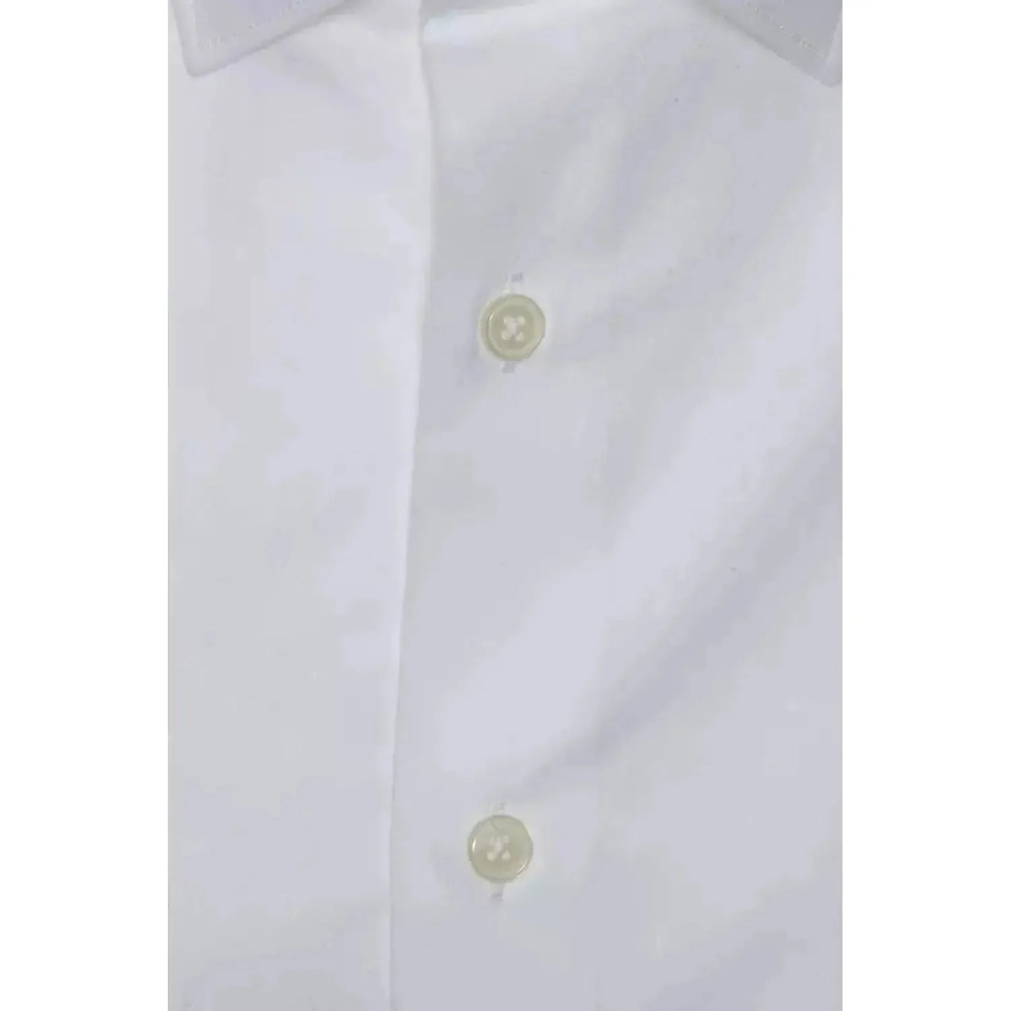 Robert Friedman Elegant White Cotton Slim Shirt for Men white-cotton-shirt-26