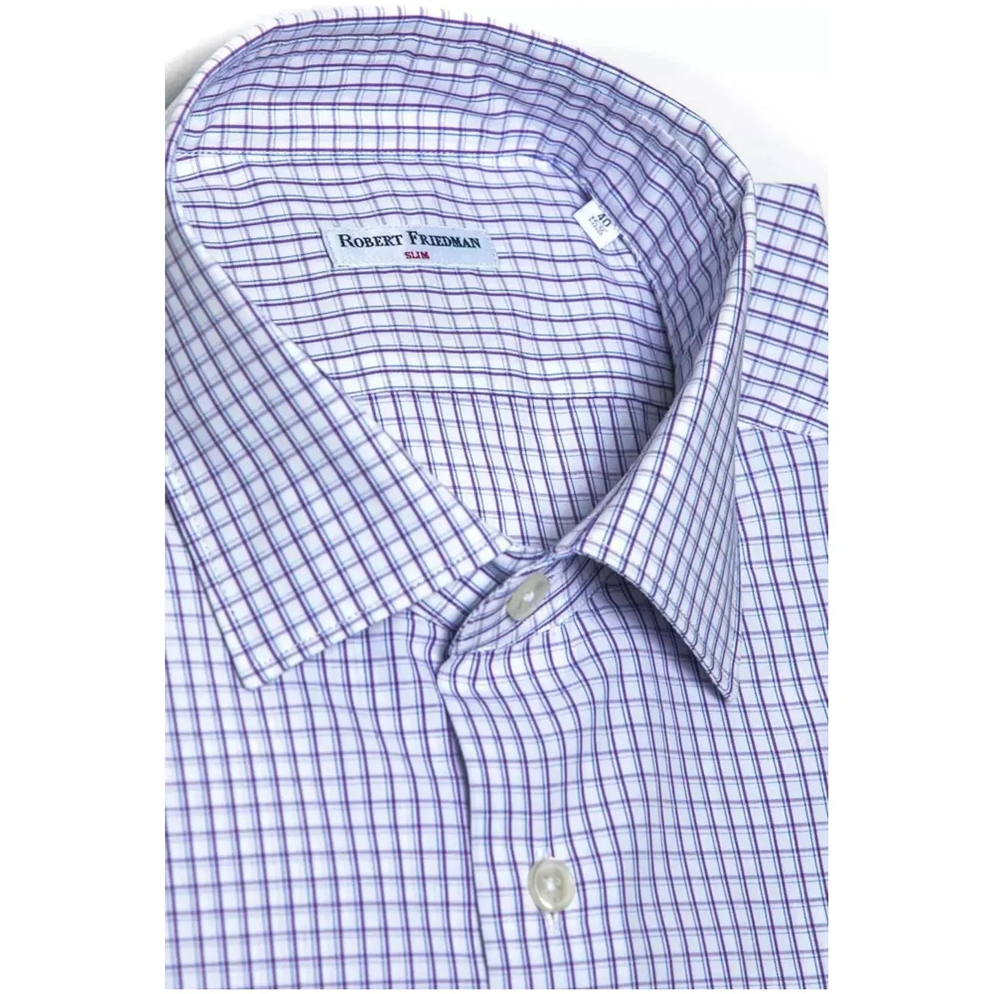 Robert Friedman Elegant Burgundy Cotton Slim Shirt burgundy-cotton-shirt-3