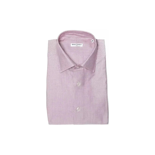 Robert Friedman Chic Pink Cotton Slim Collar Shirt pink-cotton-shirt-4