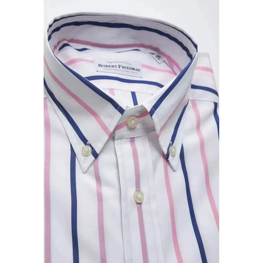 Robert Friedman Elegant White Cotton Button-Down Shirt white-cotton-shirt-20