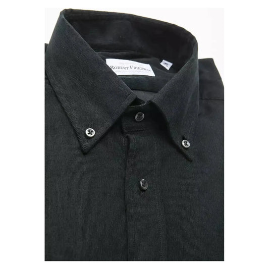 Robert FriedmanElegant Black Button-Down Cotton ShirtMcRichard Designer Brands£89.00
