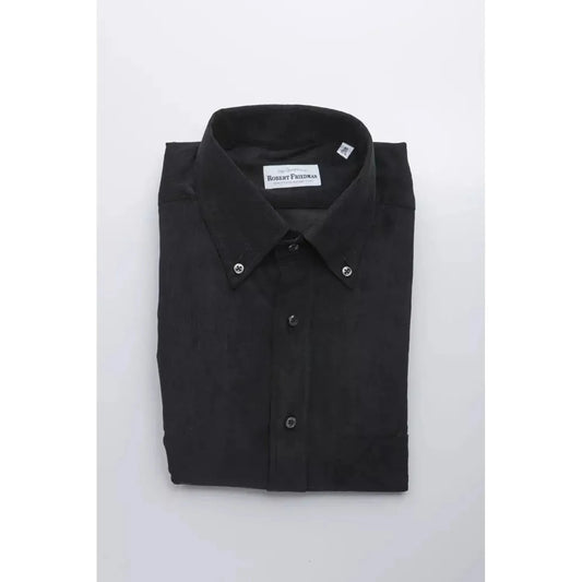 Robert FriedmanElegant Black Button-Down Cotton ShirtMcRichard Designer Brands£89.00