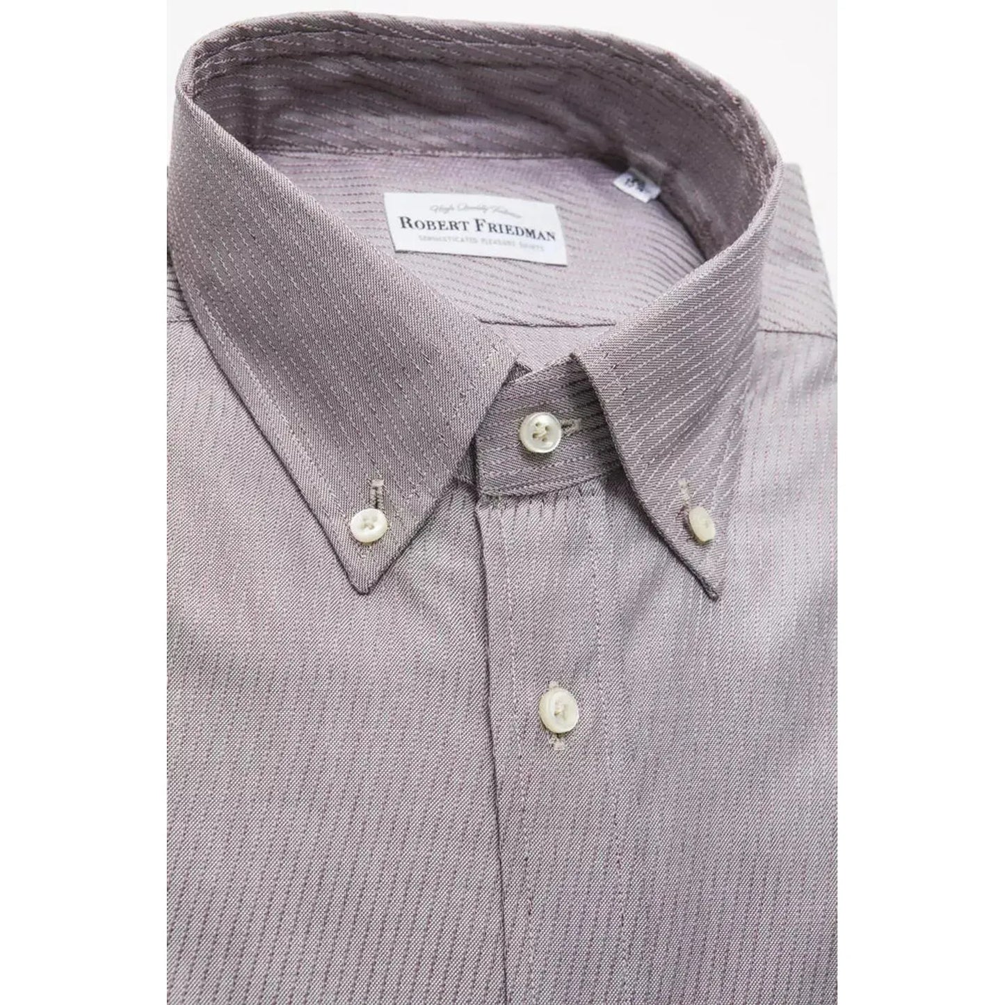 Robert Friedman Beige Cotton Button Down Men's Shirt beige-cotton-shirt-6