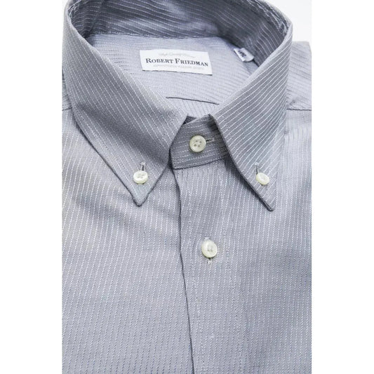 Robert Friedman Beige Cotton Button-Down Shirt - Timeless Elegance beige-cotton-shirt-7