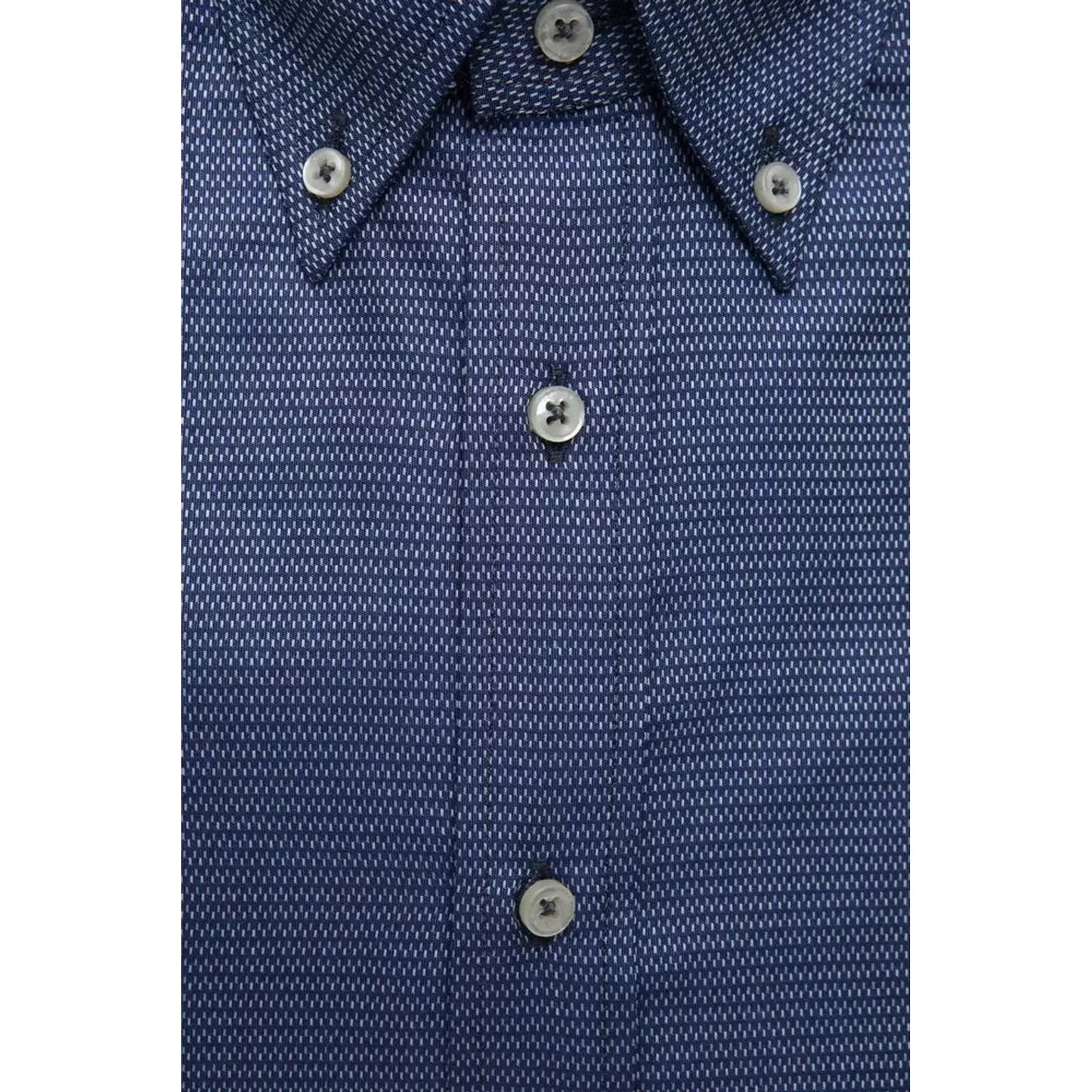Robert Friedman Elegant Blue Cotton Button Down Shirt blue-cotton-shirt-17