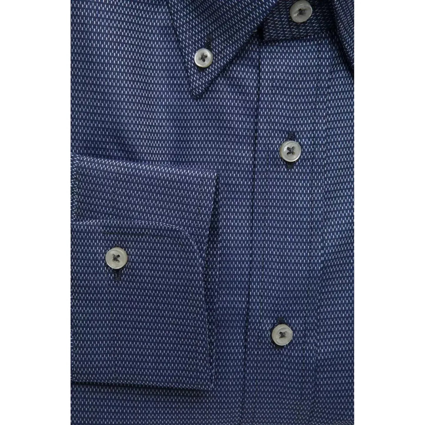 Robert Friedman Elegant Blue Cotton Button Down Shirt blue-cotton-shirt-17