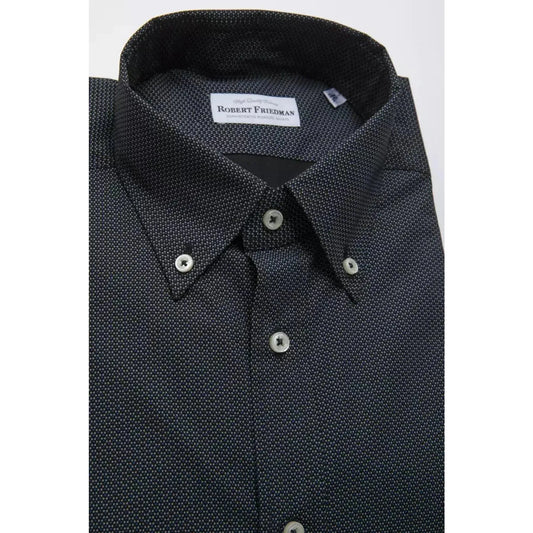 Robert FriedmanElegant Black Cotton Button-Down ShirtMcRichard Designer Brands£89.00