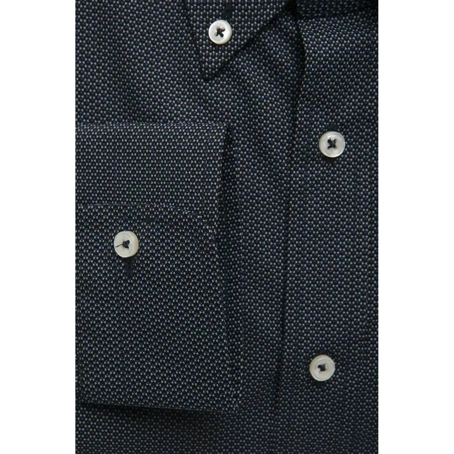 Robert Friedman Elegant Black Cotton Button-Down Shirt black-cotton-shirt-25