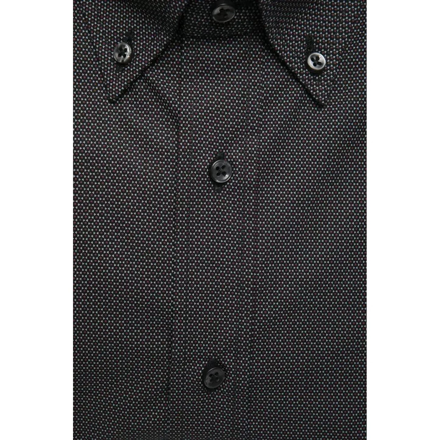 Robert Friedman Elegant Cotton Button-Down Shirt in Black black-cotton-shirt-19