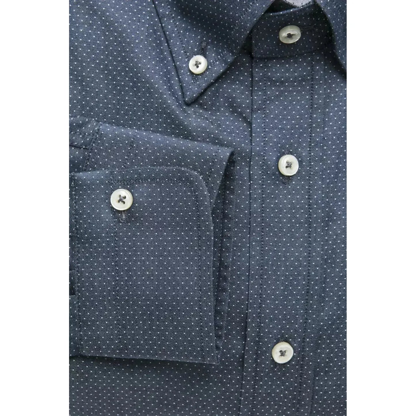Robert Friedman Elegant Blue Cotton Regular Fit Shirt blue-cotton-shirt-65