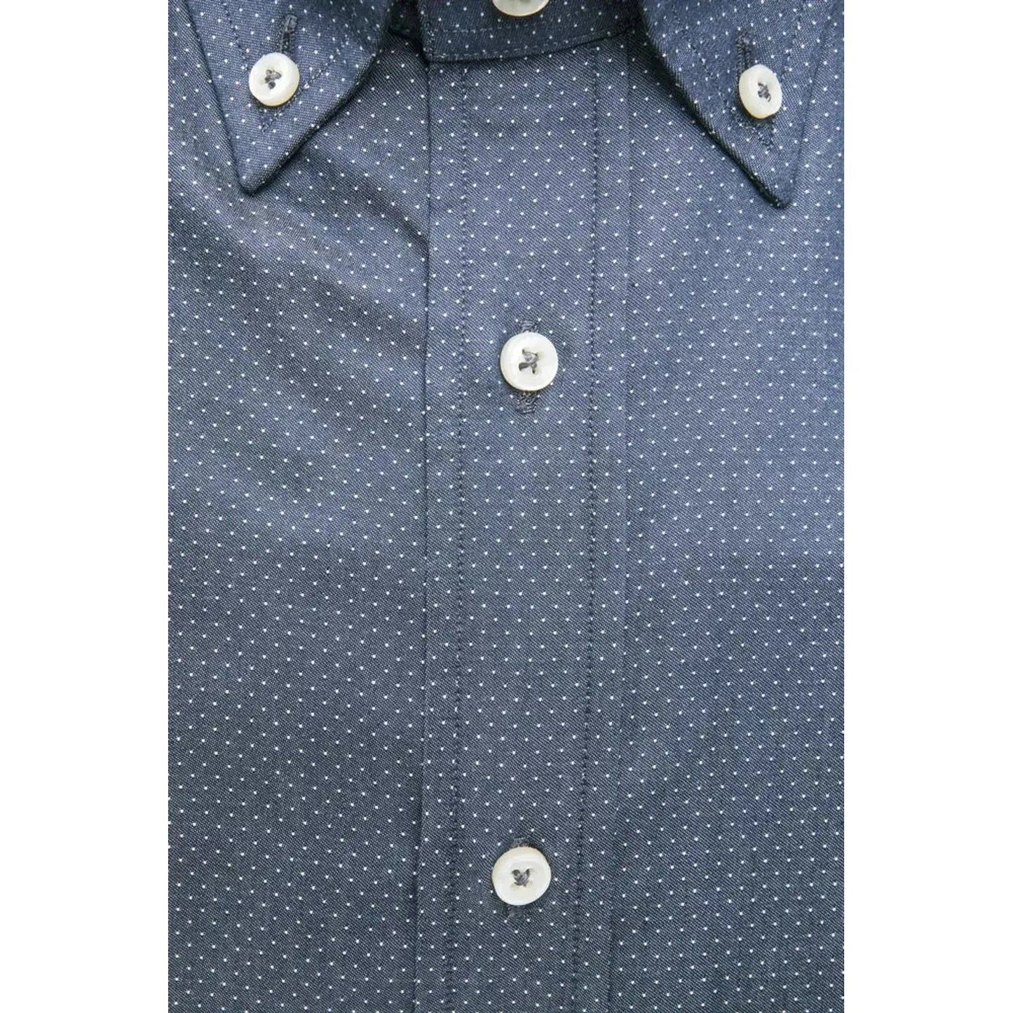 Robert Friedman Elegant Blue Cotton Regular Fit Shirt blue-cotton-shirt-65