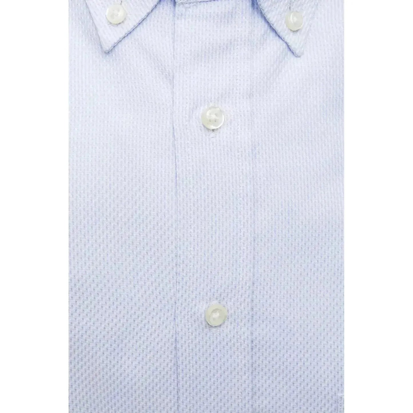 Robert Friedman Elegant Light Blue Cotton Button-Down Shirt light-blue-cotton-shirt-16