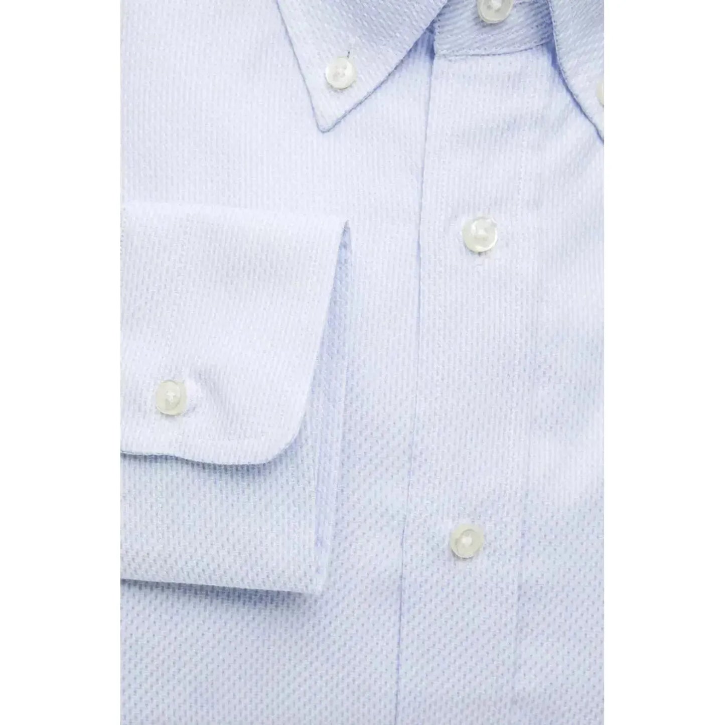 Robert Friedman Elegant Light Blue Cotton Button-Down Shirt light-blue-cotton-shirt-16