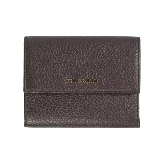 Trussardi Elegant Embossed Leather Ladies' Wallet brown-leather-wallet-8 stock_product_image_20724_1095822083-0215213b-47f.webp