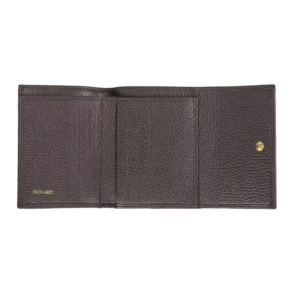 Trussardi Elegant Embossed Leather Ladies' Wallet brown-leather-wallet-8