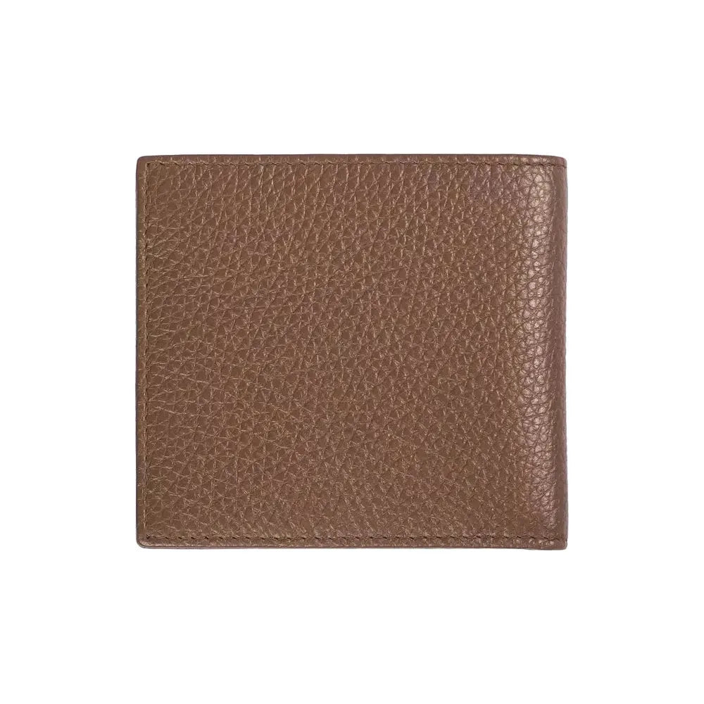 Trussardi Elegant Embossed Leather Men's Wallet brown-leather-wallet-3