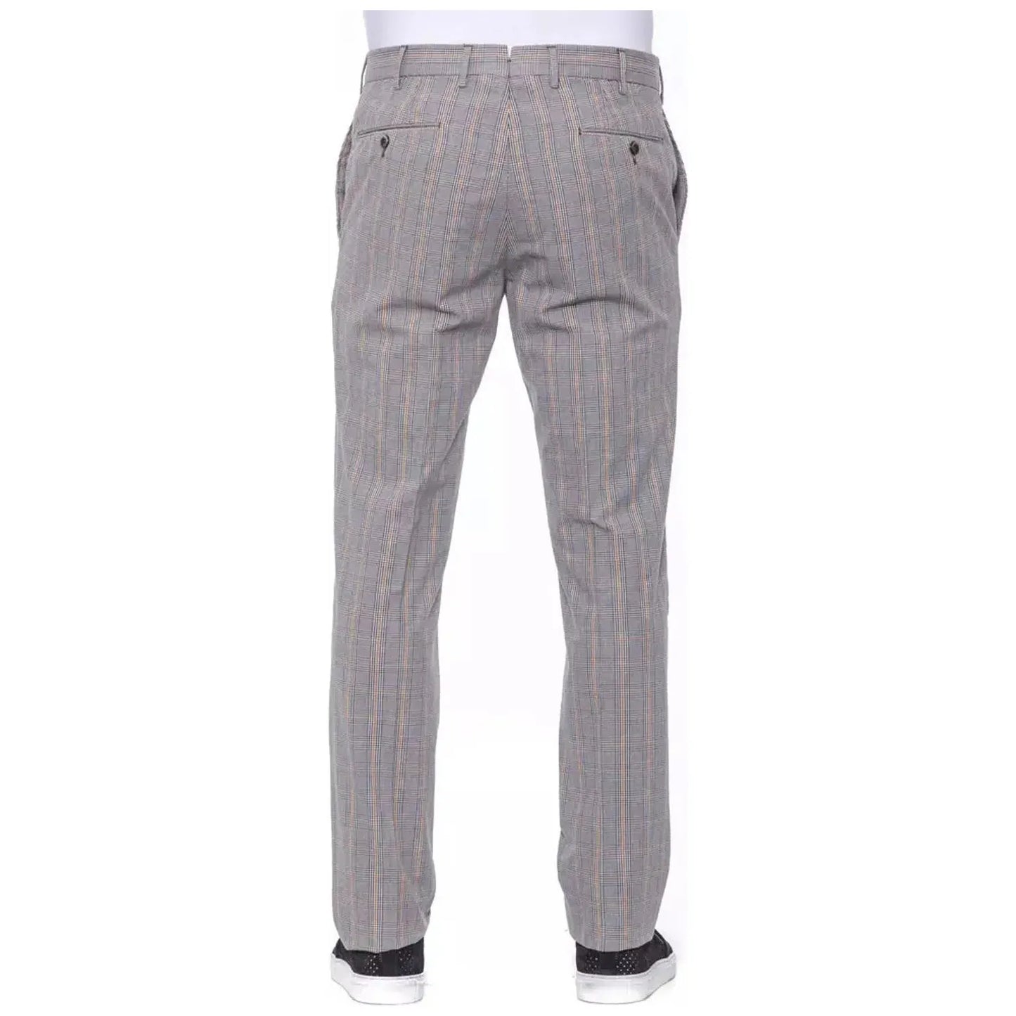 PT Torino Elegant Prince of Wales Check Trousers Jeans & Pants gray-cotton-jeans-pant-3