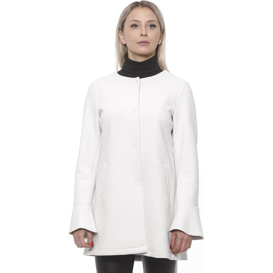 19V69 Italia White Neoprene Jacket & Coat white-neoprene-jacket-coat